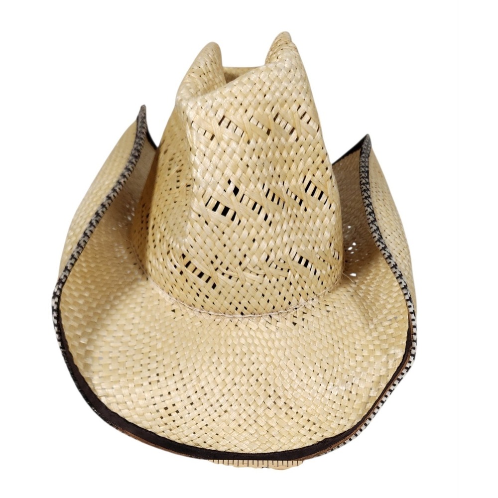 Resistol Straw Cowboy Hat The Great Western Indianapolis Self Conforming 7 1/8